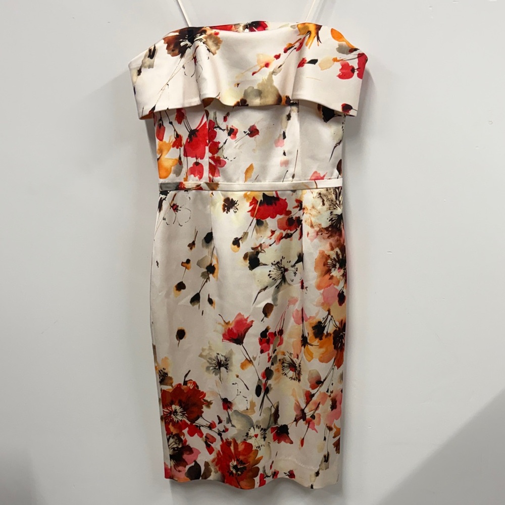 Rickie Freeman for Teri Jon Strapless Floral Dress 4